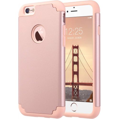  [아마존베스트]ULAK iPhone 6S Case, iPhone 6 Case, Slim Fit Dual Layer Soft Silicone & Hard Back Cover Bumper Protective Shock-Absorption & Skid-Proof Anti-Scratch Case for Apple iPhone 6 / 6S 4.