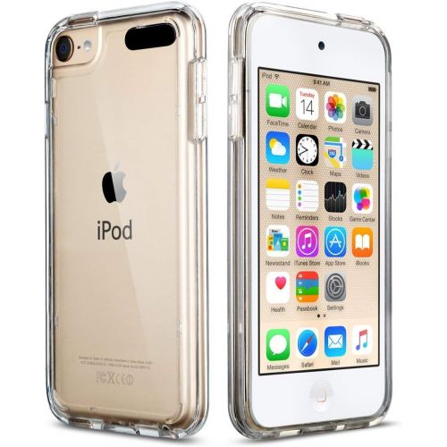  [아마존베스트]ULAK Soft TPU Bumper PC Back Hybrid Case for iPod Touch 6/iPod Touch 5/iPod Touch 7 - Retail Packaging - Clear Slim