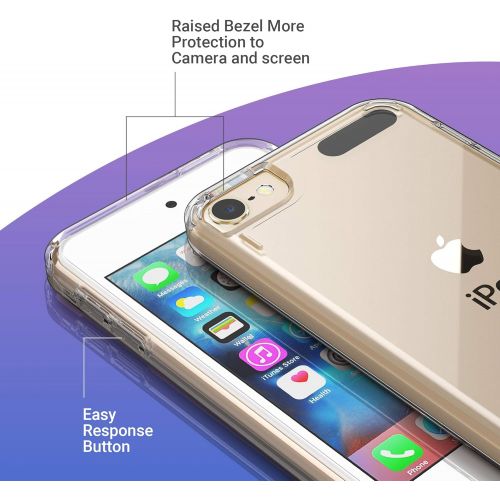  [아마존베스트]ULAK iPod Touch 7 Case, iPod Touch 6 5 Case with 2 Screen Protectors, Clear Slim Soft TPU Bumper Hard Case for Apple iPod Touch 5 / 6th / 7th Generation (Latest Model 2019 Released