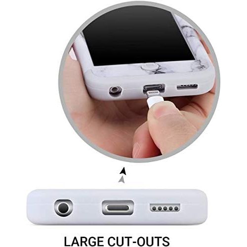  [아마존베스트]ULAK iPod Touch 7 Case Marble, iPod Touch 6 Case, Heavy Duty High Impact Hard PC Back Cover with Shockproof Soft Silicone Interior for Apple iPod Touch 5th/6th/7th Generation, Grey