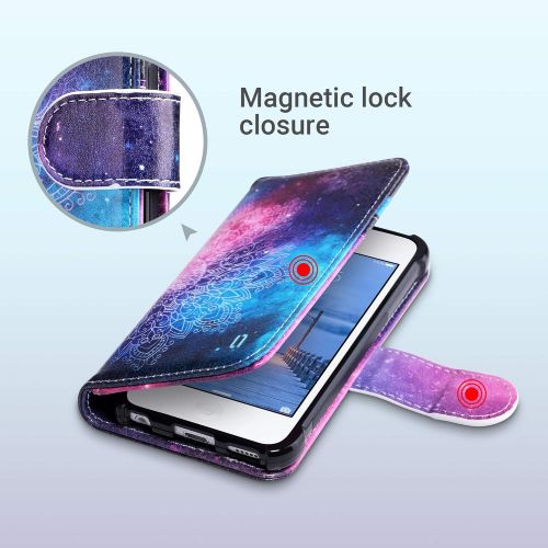  [아마존베스트]ULAK iPod Touch 7 Wallet Case, iPod Touch 6 Case with Card Holder, Premium PU Leather Magnetic Closure Protective Folio Cover for iPod Touch 7th/6th/5th Generation, Mandala Floral