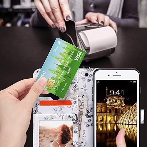  [아마존베스트]ULAK iPhone 8 Plus Case, iPhone 7 Plus Wallet Case,Floral PU Leather Wallet Case with Kickstand Card Holder ID Slot and Hand Strap Shockproof Rubber Cover for iPhone 7 Plus/8 Plus,