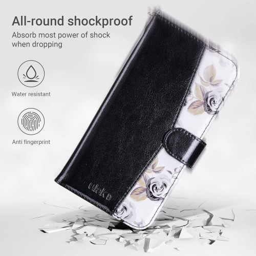  [아마존베스트]ULAK iPhone 8 Plus Case, iPhone 7 Plus Wallet Case,Floral PU Leather Wallet Case with Kickstand Card Holder ID Slot and Hand Strap Shockproof Rubber Cover for iPhone 7 Plus/8 Plus,