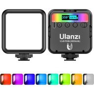 ULANZI VL49 RGB Video Lights, LED Camera Light 360° Full Color Portable Photography Lighting w 3 Cold Shoe, 2000mAh Rechargeable CRI 95+ 2500-9000K Dimmable Panel Lamp Support Magnetic Attraction