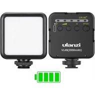 ULANZI VL49 2000mAh LED Video Light w 3 Cold Shoe, Rechargeable Soft Light Panel, Portable Photography Lighting for DJI OSMO Sony DSLR Canon Camera GoPro Vlogging