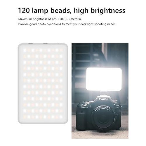  ULANZI VL120 RGB Video Light, Pocket LED On-Camera Video Lights, Built-in 3100mAh Rechargeable Battery, 360 Full Color 20 Light Effects, CRI≥95 2500-9000K LED Panels for Photography Vlogging