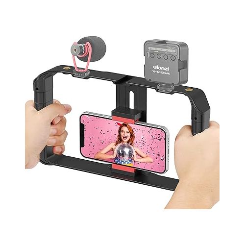  ULANZI U Rig Pro Smartphone Video Rig, Filmmaking Vlogging Case, Phone Video Stabilizer Grip Tripod Mount for Videomaker Film-Maker Video-grapher with Cold Shoe Mount for iPhone Samsung and More