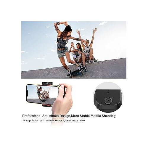  ULANZI CG02 Ungraded Smartphone Camera Shutter Handle Grip w Detachable Wireless Bluetooth Remote Control,Three-Gear Adjustable Fill Light for iPhone Samsung Google OnePlus Phones Video/Photo Shooting