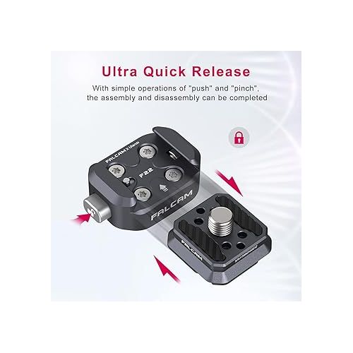  ULANZI F22 Quick Release Plate, Camera Mount Thread Adapter Seat Quick Setup Kit with 1/4