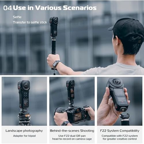  ULANZI F22 Quick Release Kit for Insta360, Panoramic Camera Mounting Adapter Convert 1/4