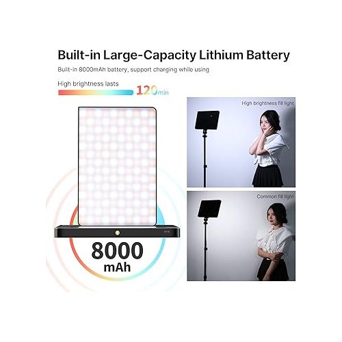  ULANZI LT003 RGB Video Light, 15W Portable LED Panel with 2100 Lumens, 10