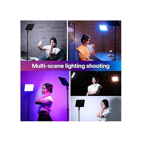  ULANZI LT003 RGB Video Light, 15W Portable LED Panel with 2100 Lumens, 10