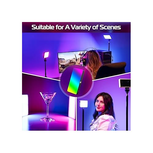  ULANZI LT002 RGB Video Light, Portable LED Camera Light Panel 0-360 Full Color, CRI 95+ 2500-9000K LED Video Light, 4000mAh Rechargeable LED DSLR Lighting for Vlogging, Photography, Video Conference