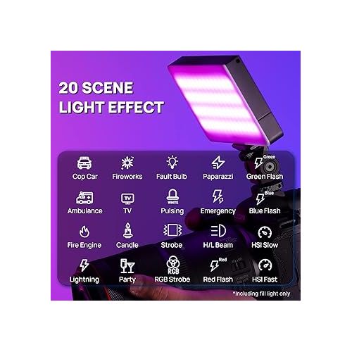  ULANZI PL-01 RGB Video Light, Portable RGB Camera Light with 4000mAh Battery, 360° Color 20 Light Effects, CRI≥95 2500-9000K LED Panel DSLR Photography Lighting for YouTube, Video Conference, Vlogging