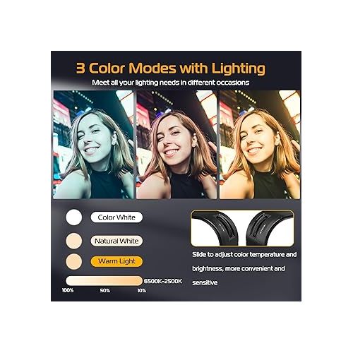  Ulanzi VL100X Selfie Light, Clip LED Light Panel for Phone/Laptop/Tablet/Computer, Bi-Color Portable Clip Camera Light with Dimmable 2500-6500K with 2000mAh Battery for Video Conference/Picture