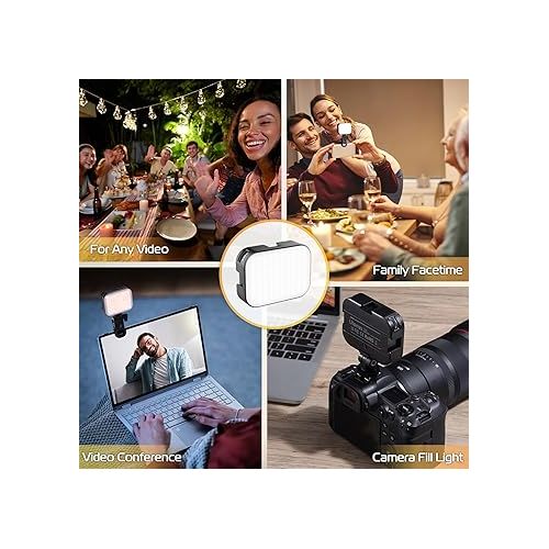  Ulanzi VL100X Selfie Light, Clip LED Light Panel for Phone/Laptop/Tablet/Computer, Bi-Color Portable Clip Camera Light with Dimmable 2500-6500K with 2000mAh Battery for Video Conference/Picture