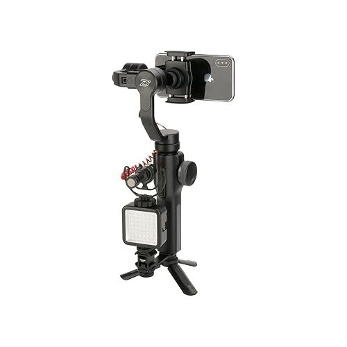  ULANZI PT-3 Triple Cold Shoe Mounts Plate Microphone Led Video Light Extension Bracket Microphone Stand Rig Compatible for DJI OSMO Mobile 3 2 OM 4 Zhiyun Smooth 4/Feiyu Vimble 2 Gimbal Stabilizer