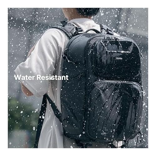  ULANZI BP10 35L Hardshell Camera Backpack, Professional Waterproof Photography Camera Case Anti Theft Travel for Photographers Unisex Drone DSLR Mirrorless Camera Lens Tripod Holder 17'' Laptop Black