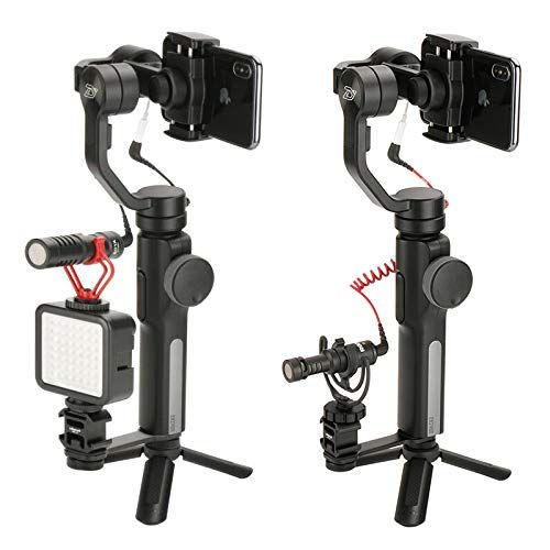  Ulanzi PT-3 Triple Cold Shoe Mounts Plate Microphone Led Video Light Extension Bracket Microphone Stand Rig Bracket Compatible for DJI OSMO Mobile 2 Zhiyun Smooth 4/Feiyu Vimble 2