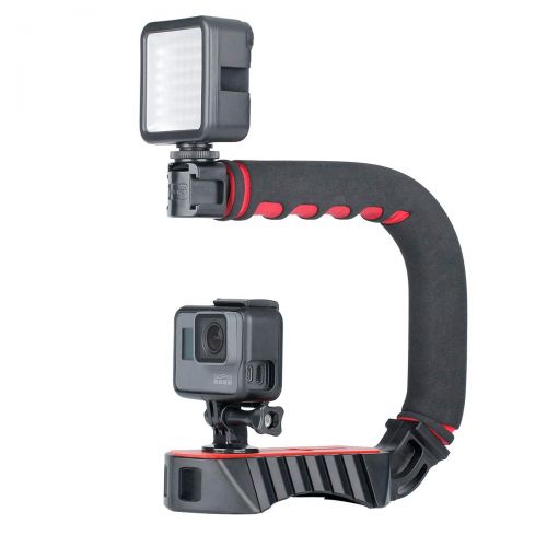  ULANZI U-Grip Pro Handheld Video Rig Steadicam with Triple Cold Shoe, Stabilizing Handle Grip Compatible for iPhone Xs 8 7plus GoPro 7 6 5 Canon NikonSony DSLR Cameras