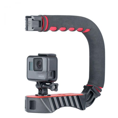  ULANZI U-Grip Pro Handheld Video Rig Steadicam with Triple Cold Shoe, Stabilizing Handle Grip Compatible for iPhone Xs 8 7plus GoPro 7 6 5 Canon NikonSony DSLR Cameras