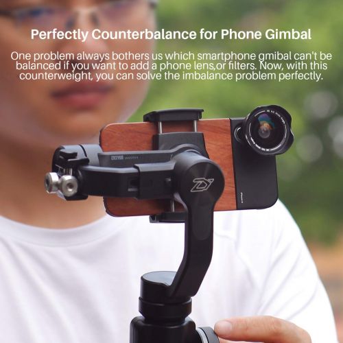  ULANZI PT-4 Universal Gimbal Counterweight Compatible for DJI Osmo Mobile 2 / Zhiyun Smooth 4 / Smooth Q/Feiyu Vimble 2 / Evo Gimbal Stabilizer Applied Balance to Moment Anamorphic