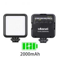ULANZI VL49 2000mAh LED Video Light w 3 Cold Shoe, Rechargeable Soft Light Panel for DJI OSMO Mobile 3 Pocket Zhiyun Smooth 4 Sony RX100 VII Canon G7X Mark III A6400 6600 Camera Go