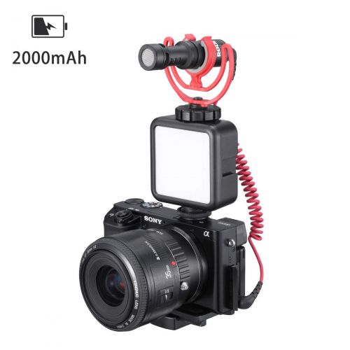  ULANZI VL49 2000mAh LED Video Light w 3 Cold Shoe, Rechargeable Soft Light Panel for DJI OSMO Mobile 3 Pocket Zhiyun Smooth 4 Sony RX100 VII Canon G7X Mark III A6400 6600 Camera Go