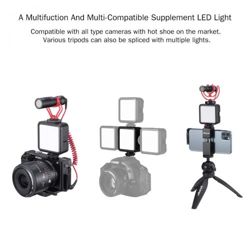  ULANZI VL49 2000mAh LED Video Light w 3 Cold Shoe, Rechargeable Soft Light Panel for DJI OSMO Mobile 3 Pocket Zhiyun Smooth 4 Sony RX100 VII Canon G7X Mark III A6400 6600 Camera Go