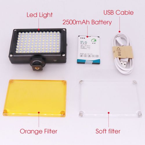  Rechargeble 96 LED Video Light,Ulanzi Pocket Mini on Camera Led Light with 2500mAh Battery and Magnet Filters for Sony Panasonic Canon Nikon DSLR Camcorder