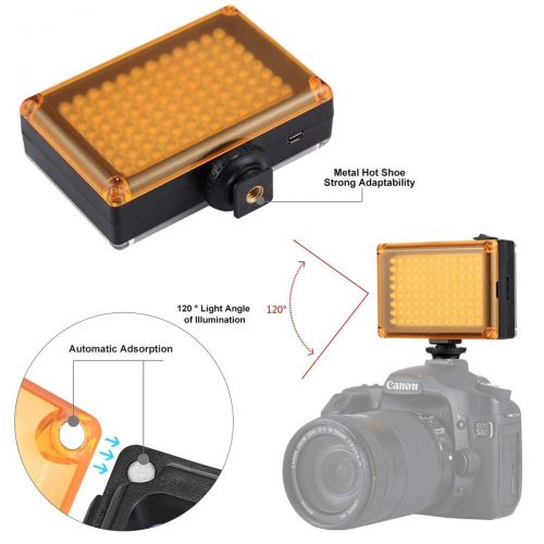  Rechargeble 96 LED Video Light,Ulanzi Pocket Mini on Camera Led Light with 2500mAh Battery and Magnet Filters for Sony Panasonic Canon Nikon DSLR Camcorder