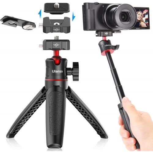  ULANZI Tripod for Camera, Hummingbird Mini Tripod Stand Travel Pocket Extendable Small Portable Selfie Stick with 360° Ball Head & 1/4 Quick Release Plate for Webcam Canon Nikon So