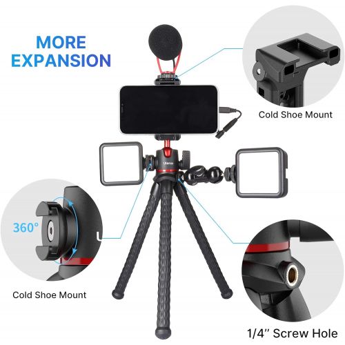  ULANZI MT-33 Camera Tripod,Flexible Mini Tripod with 1/4 Screw for Magic Arm,Octopus Tripod Compatible with iPhone 12 Samsung Canon Nikon Sony Cameras