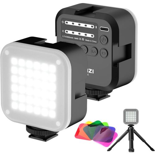  Ulanzi U-Bright LED Video Light on Camera with Tripod, Portable Photography Lighting Kit Photo Studio Fill Lamp with 6 Color Filters, CRI95+ 2700K-6500K Bicolor Dimmable 3000mAh Re