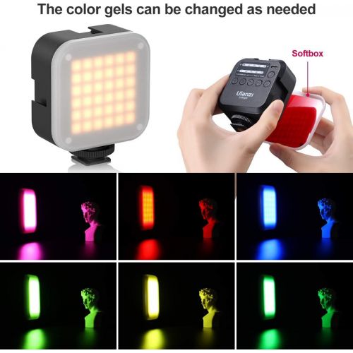  Ulanzi U-Bright LED Video Light on Camera with Tripod, Portable Photography Lighting Kit Photo Studio Fill Lamp with 6 Color Filters, CRI95+ 2700K-6500K Bicolor Dimmable 3000mAh Re