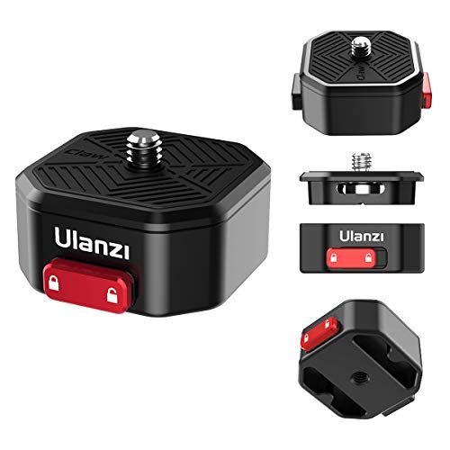  ULANZI Claw Quick Release Plate Tripod QR Camera Mount Adapter, Quick Setup Kit with 1/4 Screw for Canon/Sony/Nikon Cameras/Zhiyun/Feiyu/DJI/Moza Stablizers Switch Between Tripod/M
