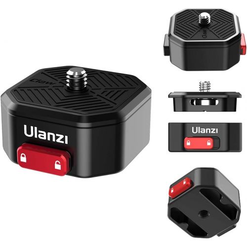  ULANZI Claw Quick Release Plate Tripod QR Camera Mount Adapter, Quick Setup Kit with 1/4 Screw for Canon/Sony/Nikon Cameras/Zhiyun/Feiyu/DJI/Moza Stablizers Switch Between Tripod/M