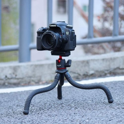  ULANZI Camera Tripod, Mini Flexible Tripod Stand with Hidden Phone Holder w Cold Shoe Mount, 1/4 Screw for Magic Arm, Universal for iPhone 13 12 Pro Max XS Max X 8 Samsung Canon Ni