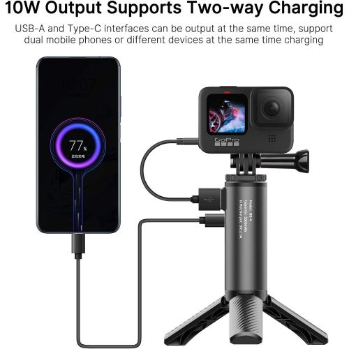  ULANZI Battery Handle Grip, BG-4 5000mAh Power Bank Grip for Camera Vlog, PD/QC Backup Charging Battery Tripod Monopod Handgrip Extension Power Bank