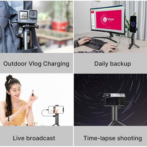  ULANZI Battery Handle Grip, BG-4 5000mAh Power Bank Grip for Camera Vlog, PD/QC Backup Charging Battery Tripod Monopod Handgrip Extension Power Bank