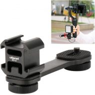 Ulanzi PT-3 Triple Cold Shoe Gimbal Microphone Mount Extenstion Bar, w 1/4 inch Adapter Video Light Microphone Mount Compatible for DJI OM 4/OSMO Mobile3/Zhiyun Smooth q 4/Feiyu Gi