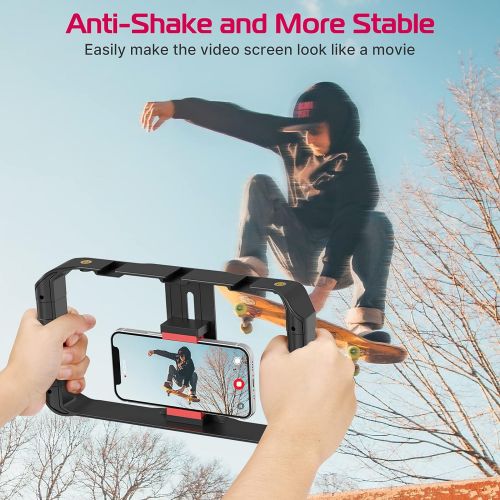  ULANZI U Rig Pro Smartphone Video Rig, Filmmaking Vlogging Case, Phone Video Stabilizer Grip Tripod Mount for Videomaker Film-Maker Video-grapher with Cold Shoe Mount for iPhone Sa
