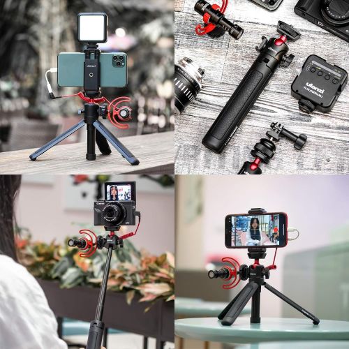  Ulanzi MT-16 Camera Tripod Stand Holder, Mini Tabletop Tripod Selfie Stick with Cold Shoe, Travel Tripod for iPhone 12 Canon G7X Mark III Sony ZV-1 RX100 VII A6600 Vlogging Filmmak