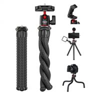 ULANZI Camera Tripod, Mini Flexible Tripod Stand with Hidden Phone Holder w Cold Shoe Mount, 1/4 Screw for Magic Arm, Universal for iPhone 13 12 Pro Max XS Max X 8 Samsung Canon Ni