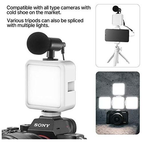  ULANZI VL49 2000mAh LED Video Light w 3 Cold Shoe, Rechargeable Soft Light Panel for DJI OSMO Mobile 3 Pocket Zhiyun Smooth 4 Sony RX100 VII Canon G7X Mark III A6400 6600 Camera Go