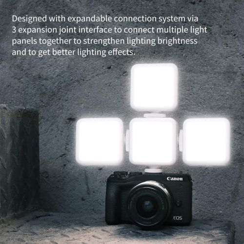  ULANZI VL49 2000mAh LED Video Light w 3 Cold Shoe, Rechargeable Soft Light Panel for DJI OSMO Mobile 3 Pocket Zhiyun Smooth 4 Sony RX100 VII Canon G7X Mark III A6400 6600 Camera Go