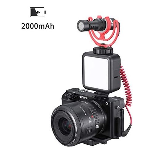  ULANZI VL49 2000mAh LED Video Light w 3 Cold Shoe, Rechargeable Soft Light Panel, Portable Photography Lighting for DJI OSMO Sony DSLR Canon Camera GoPro Vlogging