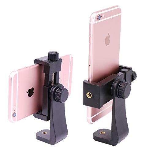  Ulanzi Phone Tripod Adapter Mount, Adjustable Cell Phone Holder, Universal Smartphone Clamp, Vertical Horizontal Bracket for iPhone 11 Pro Max XS Max X 8 Plus Samsung Google OnePlu