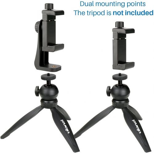  Ulanzi Phone Tripod Adapter Mount, Adjustable Cell Phone Holder, Universal Smartphone Clamp, Vertical Horizontal Bracket for iPhone 11 Pro Max XS Max X 8 Plus Samsung Google OnePlu