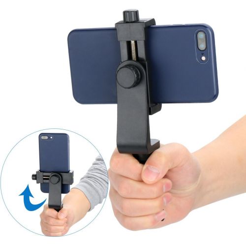  Ulanzi Phone Tripod Adapter Mount, Adjustable Cell Phone Holder, Universal Smartphone Clamp, Vertical Horizontal Bracket for iPhone 11 Pro Max XS Max X 8 Plus Samsung Google OnePlu